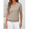 imageANRABESS Womens Wool Blend Tops Short Sleeve V Neck Soft Business Dressy Casual Pullover Sweater 2025 Trendy OutfitsAlmond