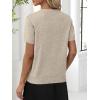 imageANRABESS Womens Wool Blend Tops Short Sleeve V Neck Soft Business Dressy Casual Pullover Sweater 2025 Trendy OutfitsAlmond
