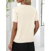 imageANRABESS Womens Wool Blend Tops Short Sleeve V Neck Soft Business Dressy Casual Pullover Sweater 2025 Trendy OutfitsBeige