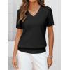 imageANRABESS Womens Wool Blend Tops Short Sleeve V Neck Soft Business Dressy Casual Pullover Sweater 2025 Trendy OutfitsBlack