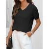 imageANRABESS Womens Wool Blend Tops Short Sleeve V Neck Soft Business Dressy Casual Pullover Sweater 2025 Trendy OutfitsBlack