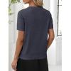 imageANRABESS Womens Wool Blend Tops Short Sleeve V Neck Soft Business Dressy Casual Pullover Sweater 2025 Trendy OutfitsDark Gray