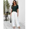imageANRABESS Womens Wool Blend Tops Short Sleeve V Neck Soft Business Dressy Casual Pullover Sweater 2025 Trendy OutfitsDark Green