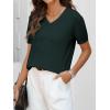imageANRABESS Womens Wool Blend Tops Short Sleeve V Neck Soft Business Dressy Casual Pullover Sweater 2025 Trendy OutfitsDark Green