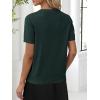 imageANRABESS Womens Wool Blend Tops Short Sleeve V Neck Soft Business Dressy Casual Pullover Sweater 2025 Trendy OutfitsDark Green