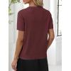 imageANRABESS Womens Wool Blend Tops Short Sleeve V Neck Soft Business Dressy Casual Pullover Sweater 2025 Trendy OutfitsDark Red