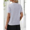 imageANRABESS Womens Wool Blend Tops Short Sleeve V Neck Soft Business Dressy Casual Pullover Sweater 2025 Trendy OutfitsGray