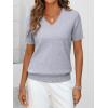 imageANRABESS Womens Wool Blend Tops Short Sleeve V Neck Soft Business Dressy Casual Pullover Sweater 2025 Trendy OutfitsGray