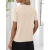 imageANRABESS Womens Wool Blend Tops Short Sleeve V Neck Soft Business Dressy Casual Pullover Sweater 2025 Trendy OutfitsLight Khaki