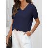 imageANRABESS Womens Wool Blend Tops Short Sleeve V Neck Soft Business Dressy Casual Pullover Sweater 2025 Trendy OutfitsNavy Blue
