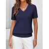 imageANRABESS Womens Wool Blend Tops Short Sleeve V Neck Soft Business Dressy Casual Pullover Sweater 2025 Trendy OutfitsNavy Blue
