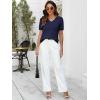 imageANRABESS Womens Wool Blend Tops Short Sleeve V Neck Soft Business Dressy Casual Pullover Sweater 2025 Trendy OutfitsNavy Blue