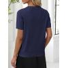 imageANRABESS Womens Wool Blend Tops Short Sleeve V Neck Soft Business Dressy Casual Pullover Sweater 2025 Trendy OutfitsNavy Blue