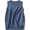 imageANRABESS Womens Sweater Vest Summer Sleeveless Crewneck Ribbed Knit Side Button Pullover Tank Tops 2025 OutfitsSteel Blue
