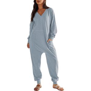 imageANRABESS Jumpsuits for Women 2024 Fall Long Sleeve Casual Loose Fit Romper Lounge One Piece Pajamas Outfits JumperSky