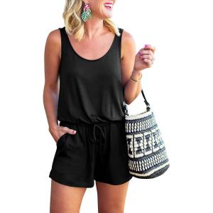 imageANRABESS Womens Rompers Casual Dressy Sleeveless One Piece Shorts Jumpsuit Loose 2025 Summer Vacation Outfits ClothesBlack