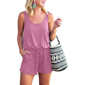 imageANRABESS Womens Rompers Casual Dressy Sleeveless One Piece Shorts Jumpsuit Loose 2025 Summer Vacation Outfits ClothesPink