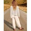 imageANRABESS Womens Two Piece Outfits Long Sleeve Knit Top Fall Sweater Set Oversized Pants Tracksuit Lounge SetsBeige