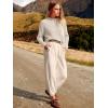 imageANRABESS Womens Two Piece Outfits Long Sleeve Knit Top Fall Sweater Set Oversized Pants Tracksuit Lounge SetsBeige