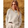 imageANRABESS Womens Two Piece Outfits Long Sleeve Knit Top Fall Sweater Set Oversized Pants Tracksuit Lounge SetsBeige