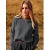 imageANRABESS Womens Two Piece Outfits Long Sleeve Knit Top Fall Sweater Set Oversized Pants Tracksuit Lounge SetsBlackgrey