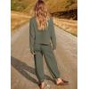 imageANRABESS Womens Two Piece Outfits Long Sleeve Knit Top Fall Sweater Set Oversized Pants Tracksuit Lounge SetsDeep Army Green