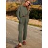 imageANRABESS Womens Two Piece Outfits Long Sleeve Knit Top Fall Sweater Set Oversized Pants Tracksuit Lounge SetsDeep Army Green