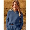 imageANRABESS Womens Two Piece Outfits Long Sleeve Knit Top Fall Sweater Set Oversized Pants Tracksuit Lounge SetsIndigo