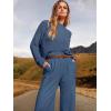 imageANRABESS Womens Two Piece Outfits Long Sleeve Knit Top Fall Sweater Set Oversized Pants Tracksuit Lounge SetsIndigo