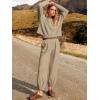 imageANRABESS Womens Two Piece Outfits Long Sleeve Knit Top Fall Sweater Set Oversized Pants Tracksuit Lounge SetsKhaki