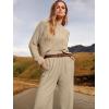 imageANRABESS Womens Two Piece Outfits Long Sleeve Knit Top Fall Sweater Set Oversized Pants Tracksuit Lounge SetsKhaki