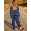 imageANRABESS Womens Two Piece Outfits Long Sleeve Knit Top Fall Sweater Set Oversized Pants Tracksuit Lounge SetsNavy Blue