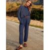 imageANRABESS Womens Two Piece Outfits Long Sleeve Knit Top Fall Sweater Set Oversized Pants Tracksuit Lounge SetsNavy Blue