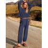 imageANRABESS Womens Two Piece Outfits Long Sleeve Knit Top Fall Sweater Set Oversized Pants Tracksuit Lounge SetsNavy Blue
