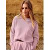 imageANRABESS Womens Two Piece Outfits Long Sleeve Knit Top Fall Sweater Set Oversized Pants Tracksuit Lounge SetsPink