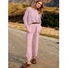 imageANRABESS Womens Two Piece Outfits Long Sleeve Knit Top Fall Sweater Set Oversized Pants Tracksuit Lounge SetsPink