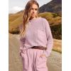 imageANRABESS Womens Two Piece Outfits Long Sleeve Knit Top Fall Sweater Set Oversized Pants Tracksuit Lounge SetsPink