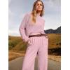 imageANRABESS Womens Two Piece Outfits Long Sleeve Knit Top Fall Sweater Set Oversized Pants Tracksuit Lounge SetsPink
