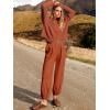 imageANRABESS Womens Two Piece Outfits Long Sleeve Knit Top Fall Sweater Set Oversized Pants Tracksuit Lounge SetsRust