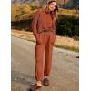 imageANRABESS Womens Two Piece Outfits Long Sleeve Knit Top Fall Sweater Set Oversized Pants Tracksuit Lounge SetsRust