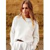 imageANRABESS Womens Two Piece Outfits Long Sleeve Knit Top Fall Sweater Set Oversized Pants Tracksuit Lounge SetsWhite