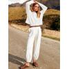 imageANRABESS Womens Two Piece Outfits Long Sleeve Knit Top Fall Sweater Set Oversized Pants Tracksuit Lounge SetsWhite