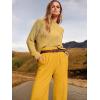 imageANRABESS Womens Two Piece Outfits Long Sleeve Knit Top Fall Sweater Set Oversized Pants Tracksuit Lounge SetsYellow