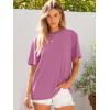imageANRABESS Womens Oversized T Shirts Short Sleeve Crewneck Tops Casual Loose Basic Tee Shirts 2025 Summer Trendy OutfitsDark Pink