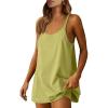 imageANRABESS Women Athletic Dress Summer Tennis Workout Active Sports Mini Romper Dress Built in Shorts Travel Vacation ClothesLight Green