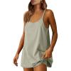 imageANRABESS Women Athletic Dress Summer Tennis Workout Active Sports Mini Romper Dress Built in Shorts Travel Vacation ClothesLight Grey
