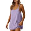 imageANRABESS Women Athletic Dress Summer Tennis Workout Active Sports Mini Romper Dress Built in Shorts Travel Vacation ClothesLight Purple