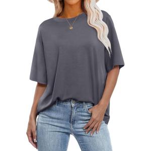 imageANRABESS Womens Oversized T Shirts Short Sleeve Crewneck Tops Casual Loose Basic Tee Shirts 2025 Summer Trendy OutfitsGrey