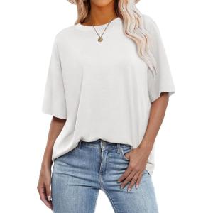 imageANRABESS Womens Oversized T Shirts Short Sleeve Crewneck Tops Casual Loose Basic Tee Shirts 2025 Summer Trendy OutfitsWhite