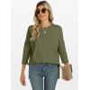 imageANRABESS Womens 34 Length Sleeve Tops Loose Fit Tunic Shirts Oversized Spring Summer Casual Crew Neck Basic Boxy TeeArmy Green